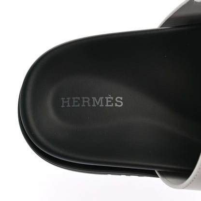 Hermes Calfskin Womens Chypre Sandals 39 White 7 of 9