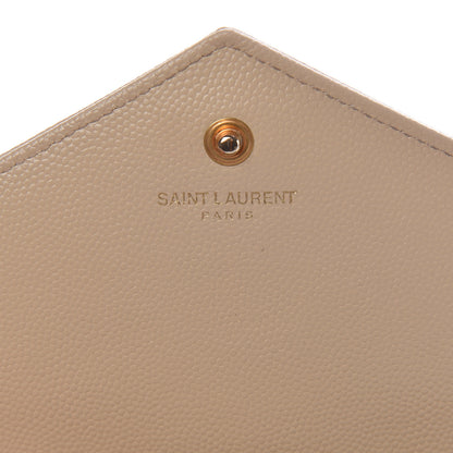 Saint Laurent Grain De Poudre Matelasse Chevron Monogram Chain Wallet Nude Powder 6 of 11