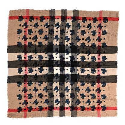 Burberry Modal Cashmere Check Scarf 1 of 3