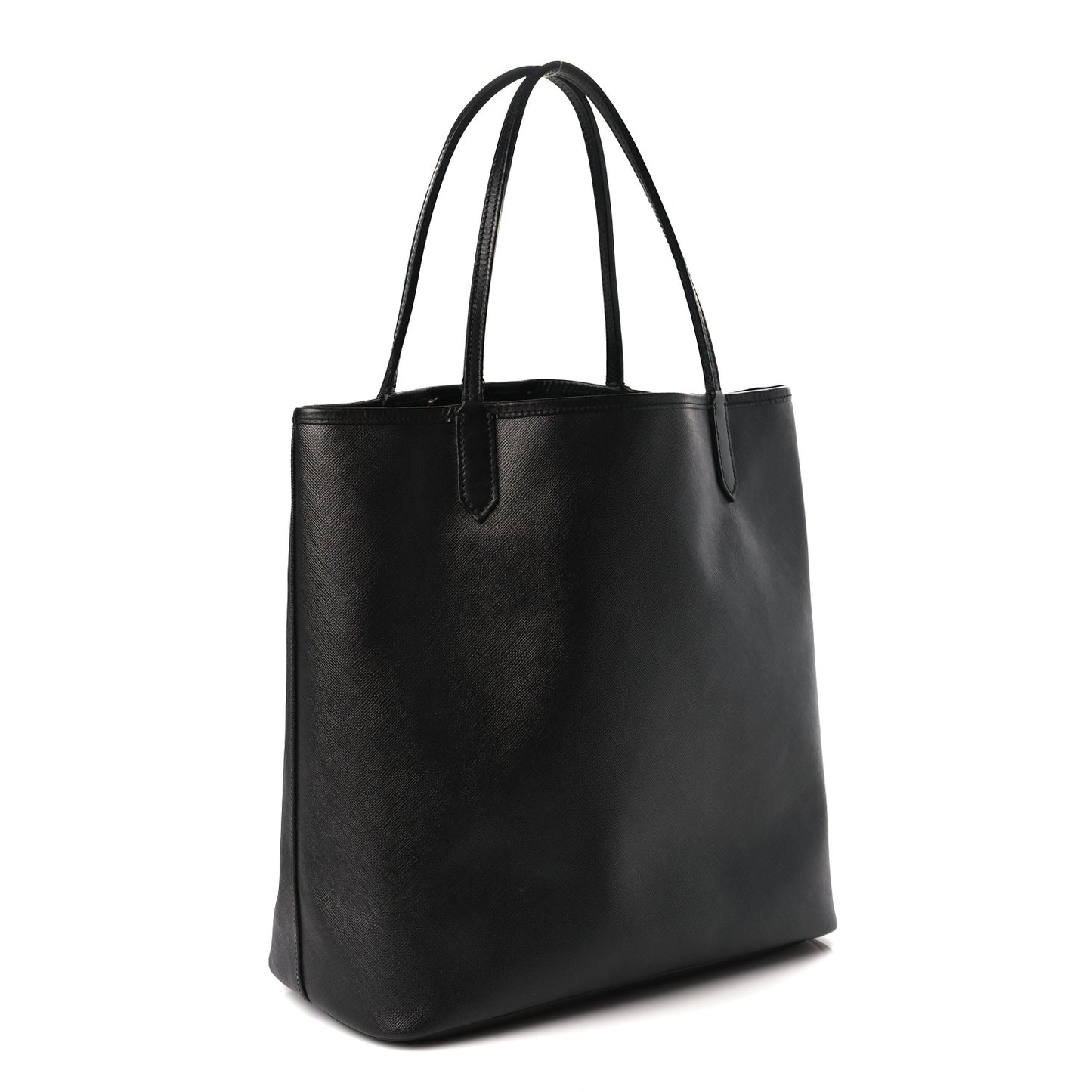 Textured Coated Canvas Rottweiler Print Antigona Tote Black