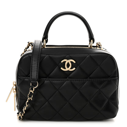 Chanel Lambskin Quilted Small Trendy CC Bowling Bag Black 1 of 12