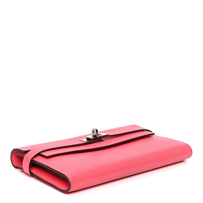 Hermes Chevre Mysore Kelly Longue Wallet Rose Lipstick 3 of 4