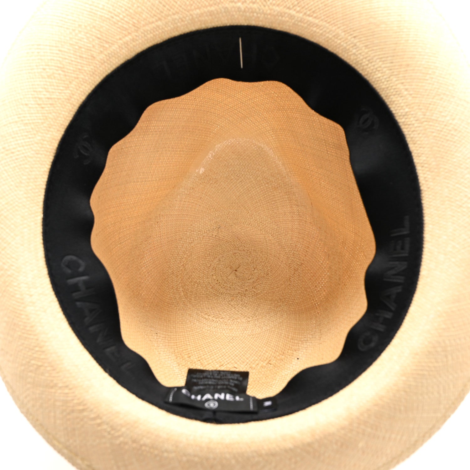 Chanel Straw CC Fedora Hat M Beige 7 of 12