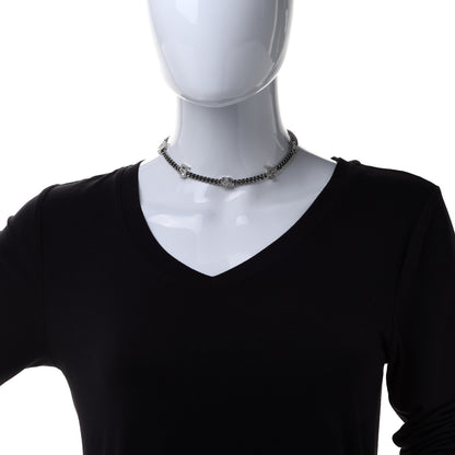 Chanel Ruthenium Crystal Chain CC Lucky Charms Choker Silver 2 of 7