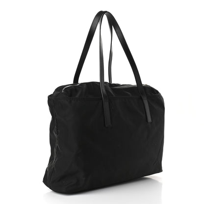 Prada Tessuto Nylon Calfskin Shopping Tote Black 2 of 10