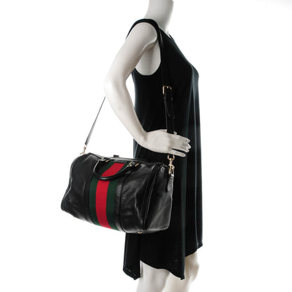 Gucci Calfskin Vintage Web Medium Boston Black 2 of 8