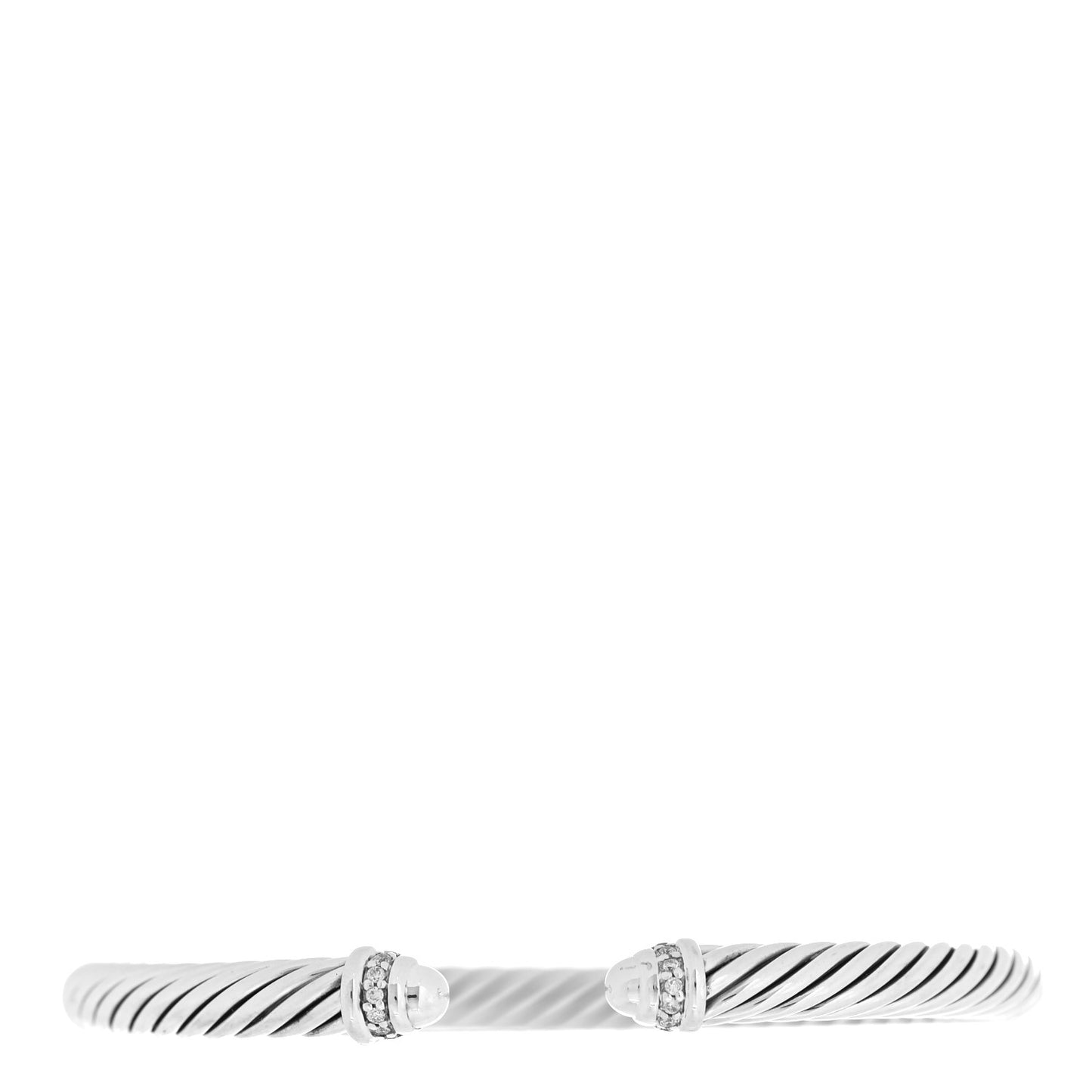 Sterling Silver Diamond 5mm Cable Classics Dome Bracelet