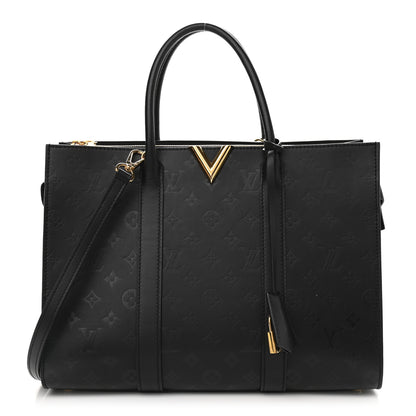 Louis Vuitton Monogram Cuir Plume Very Tote GM Black 1 of 9