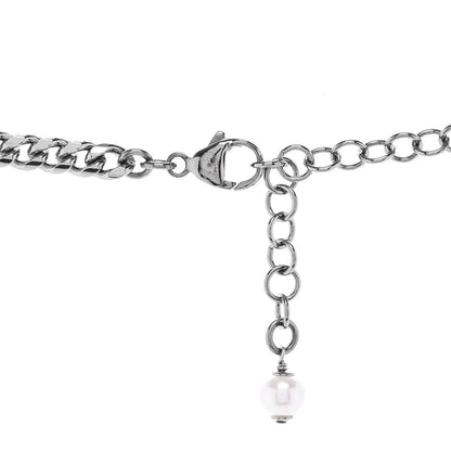 Chanel Crystal Pearl CC Star Necklace Silver 3 of 3