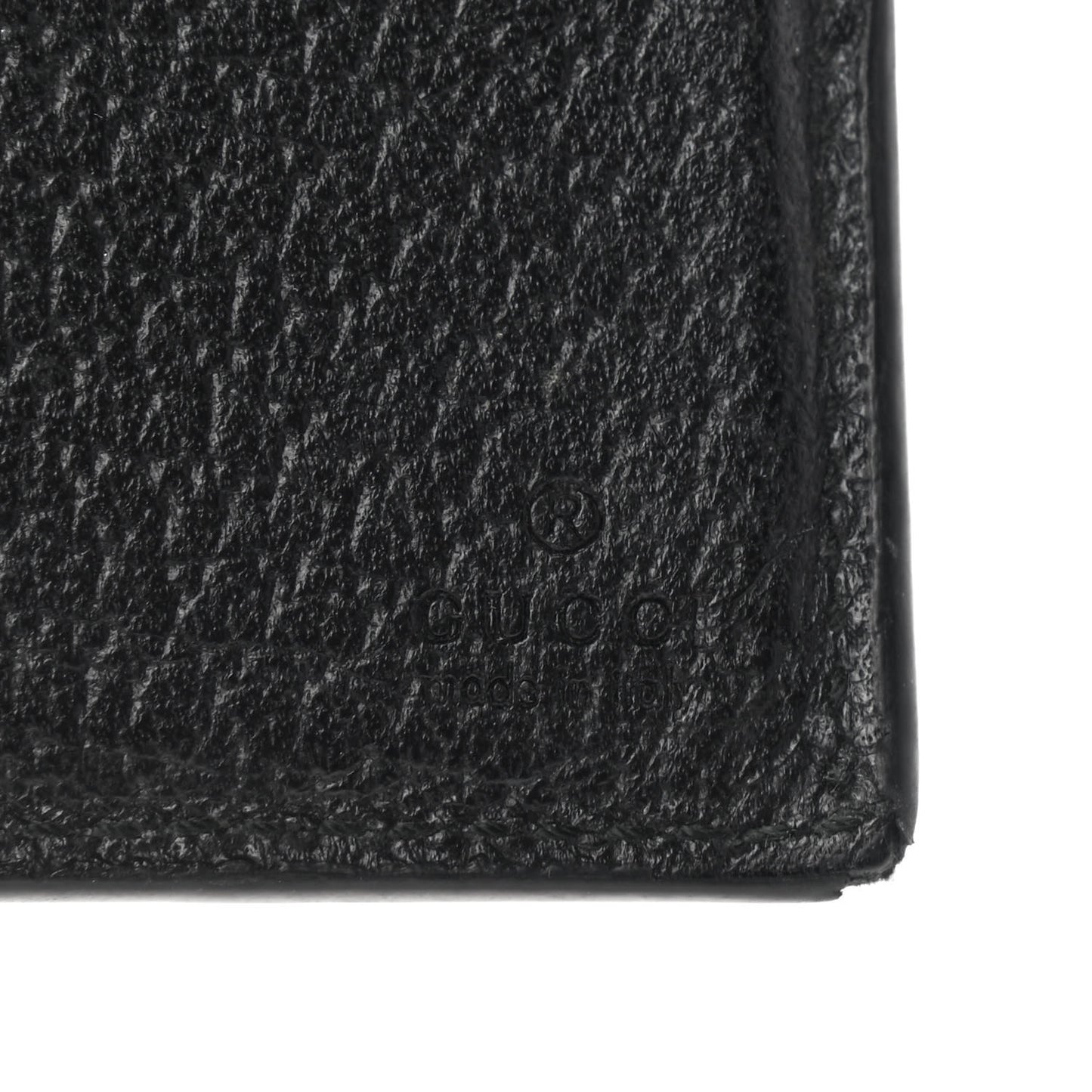 Calfskin Bee Bi-Fold Wallet Black