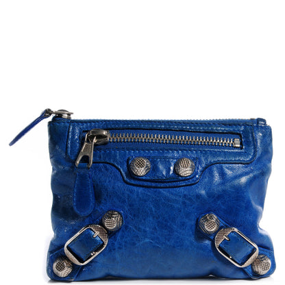 Balenciaga Agneau Giant 12 Silver Hardware Porte-Monnaie Coin Purse Bleu Electric 1 of 11