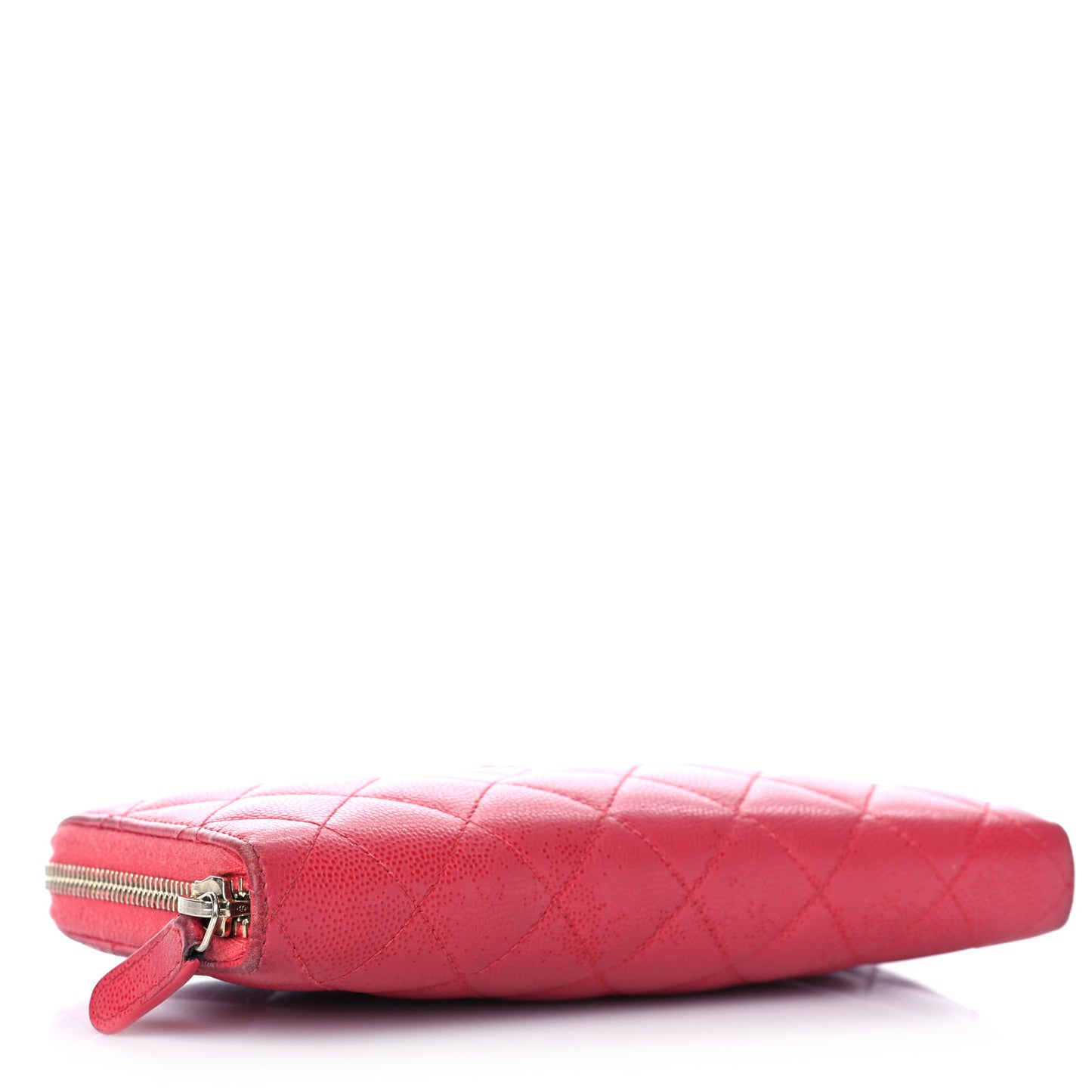 Caviar Quilted Large Gusset Zip Around Wallet Fuchsia