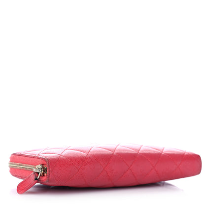 Chanel Caviar Quilted Large Gusset Zip Around Wallet Fuchsia 4 of 22