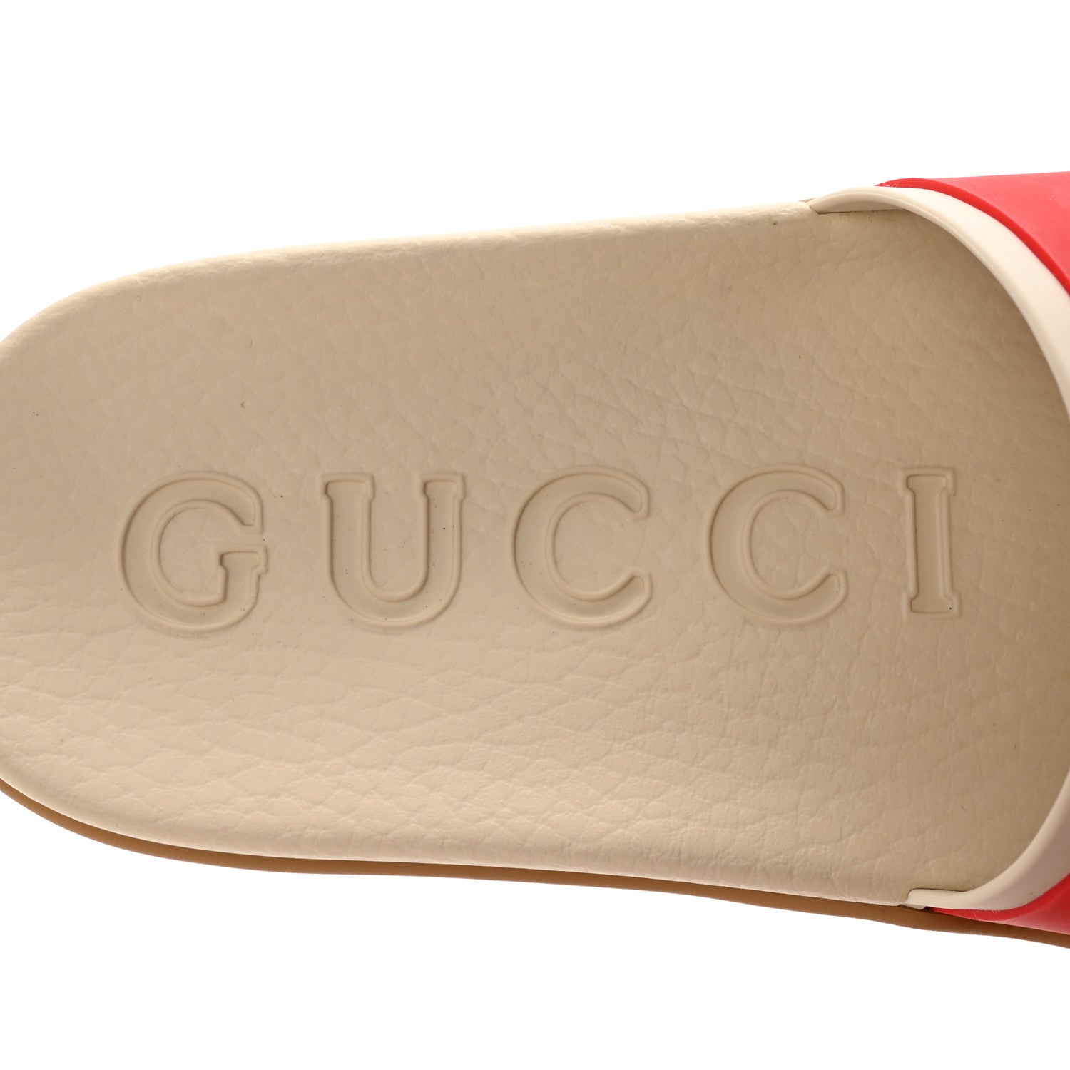 Gucci Rubber Web Womens Interlocking G Slide Sandals 37 Mystic White Green Red 8 of 9