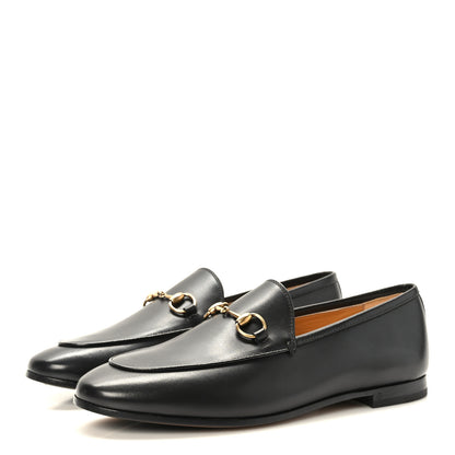 Gucci Calfskin Womens Jordaan Loafers 37.5 Black 3 of 9