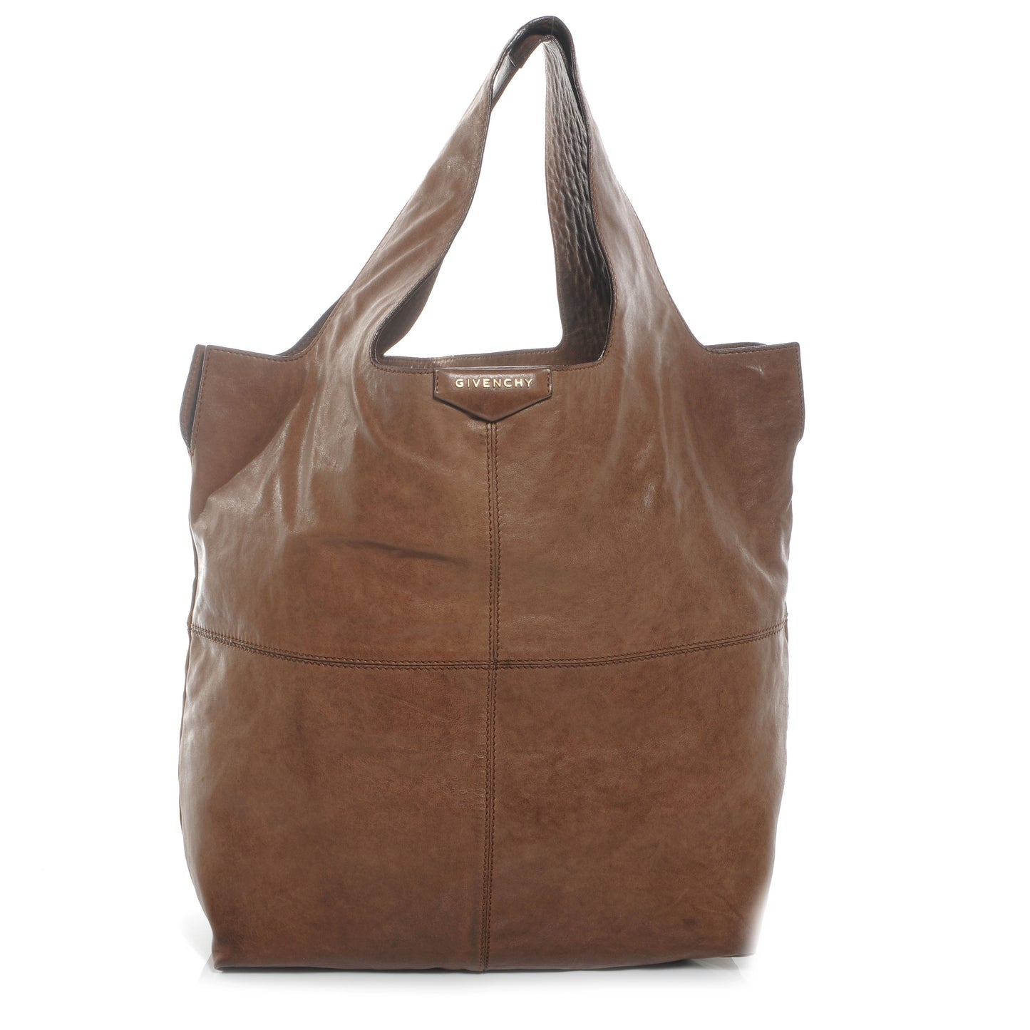 Leather George V Apron Bag Brown