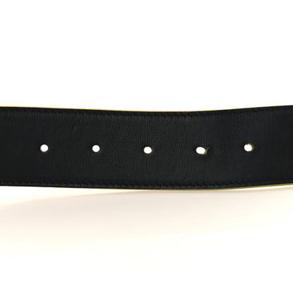 Fendi Vitello Century Elite Enamel FF Buckle Belt 100 40 Black Giallo Fluo 5 of 7