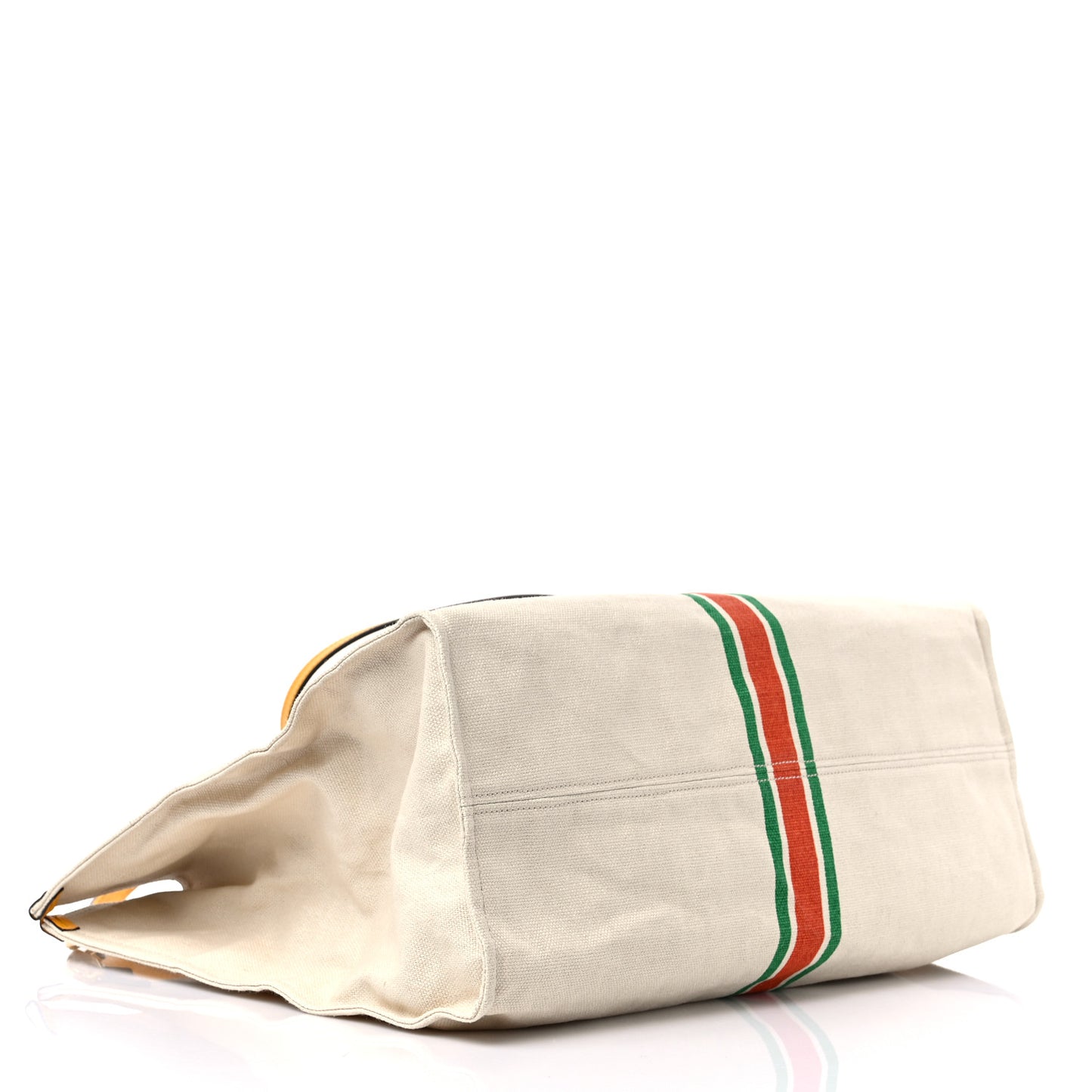 Linen Heavy Canvas Textured Dollar Calfskin Web Large Retro Interlocking G Foldable Tote Light Beige
