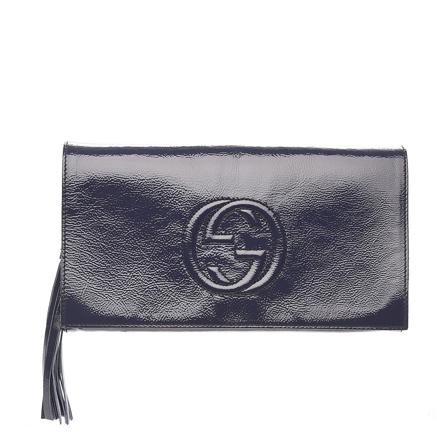 Soft Patent Medium Soho Clutch Uniform Blue
