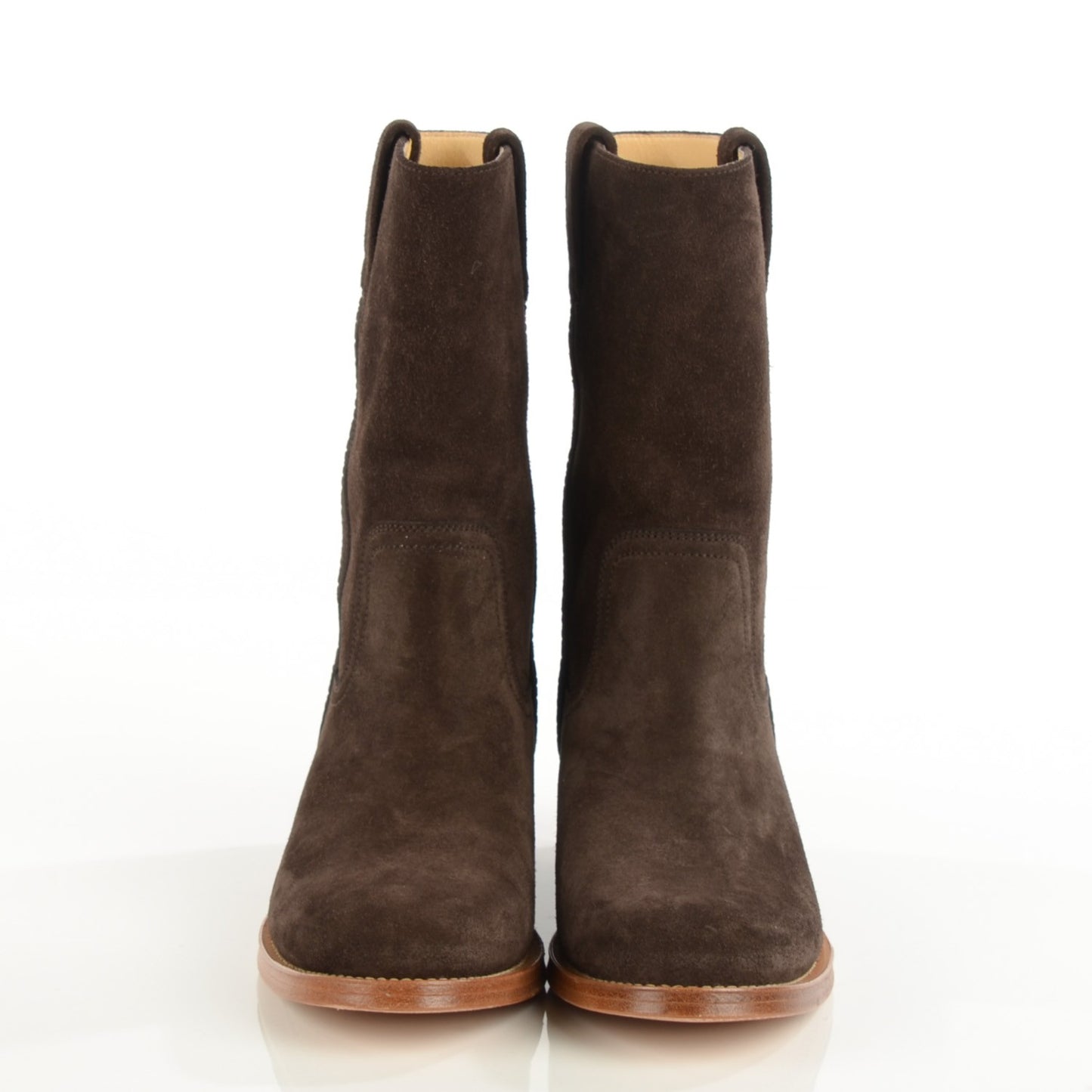 Suede Logo Boots 38 Brown