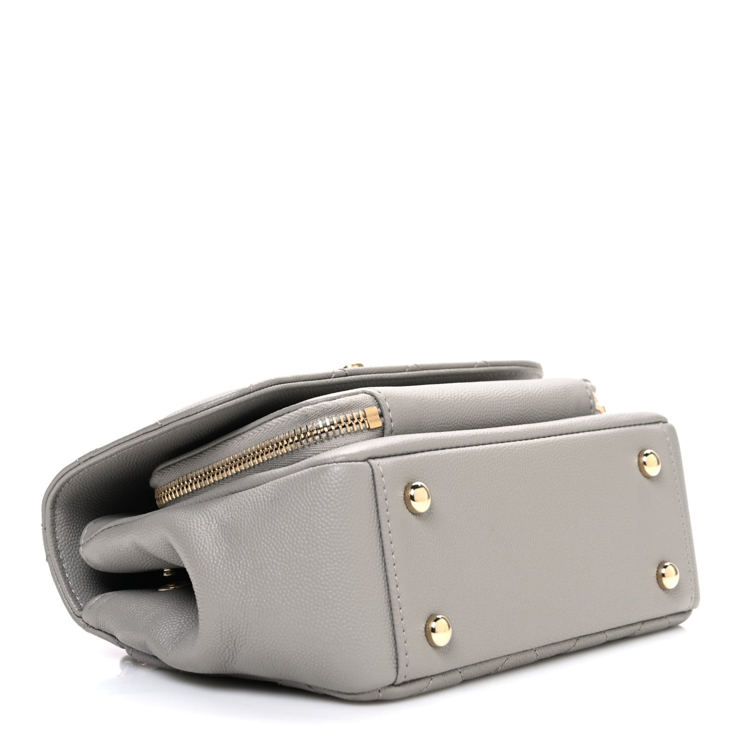 Caviar Quilted Small Business Affinity Flap Grey