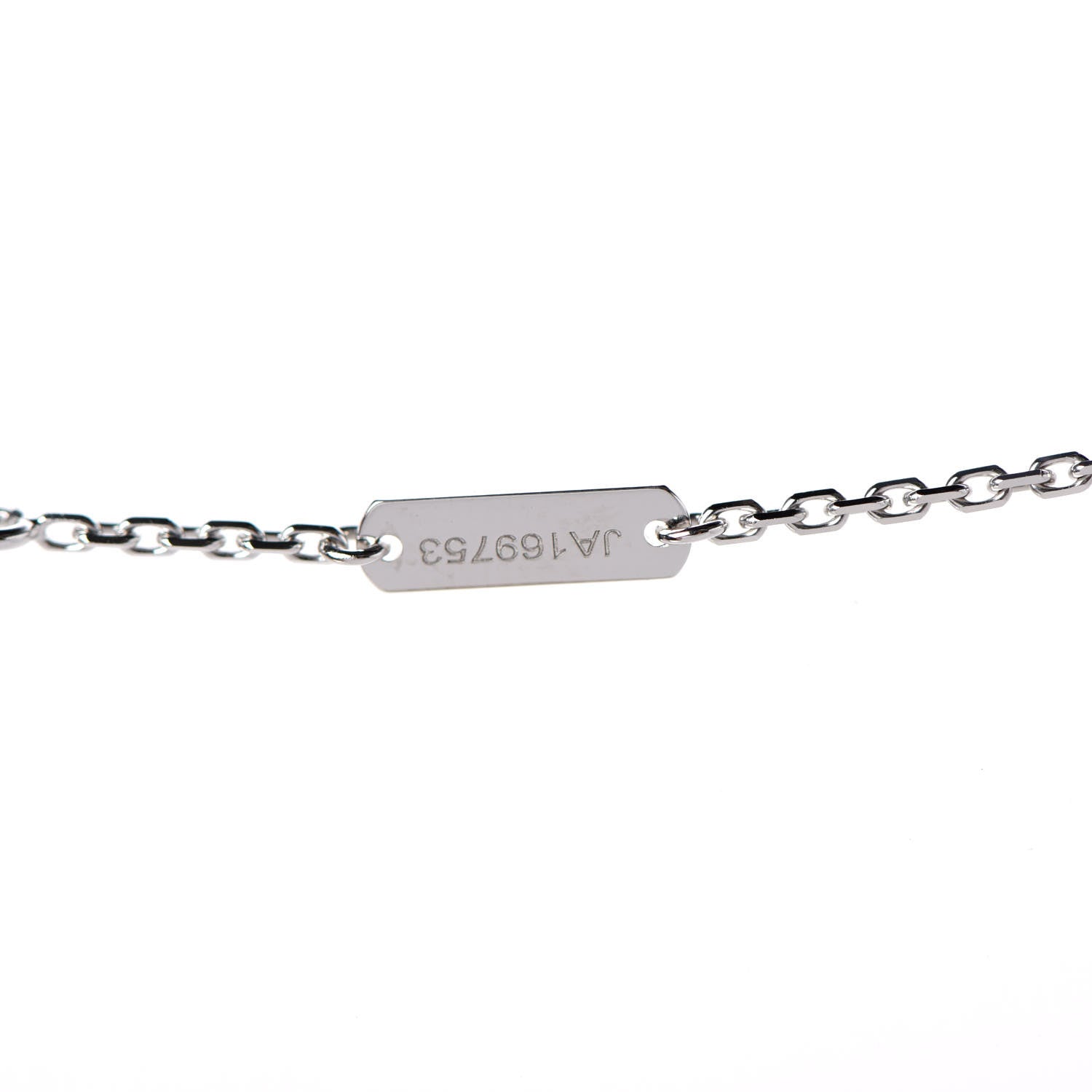 Van Cleef & Arpels 18K White Gold Chalcedony Vintage Alhambra Pendant Necklace 6 of 6