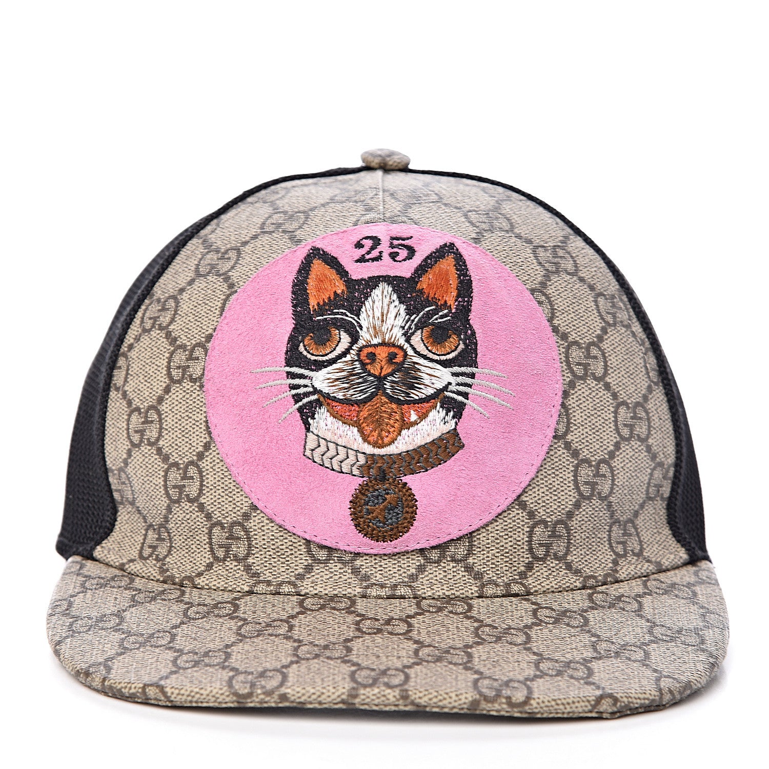 Gucci GG Supreme Monogram Bosco Patch Baseball Hat 57 Beige Malva 3 of 8