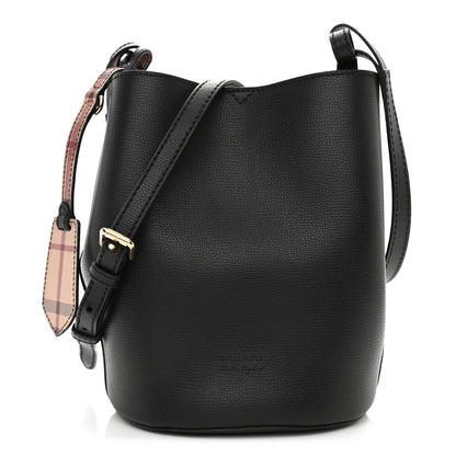 Burberry London Grainy Calfskin Small Lorne Bucket Crossbody Black 1 of 10