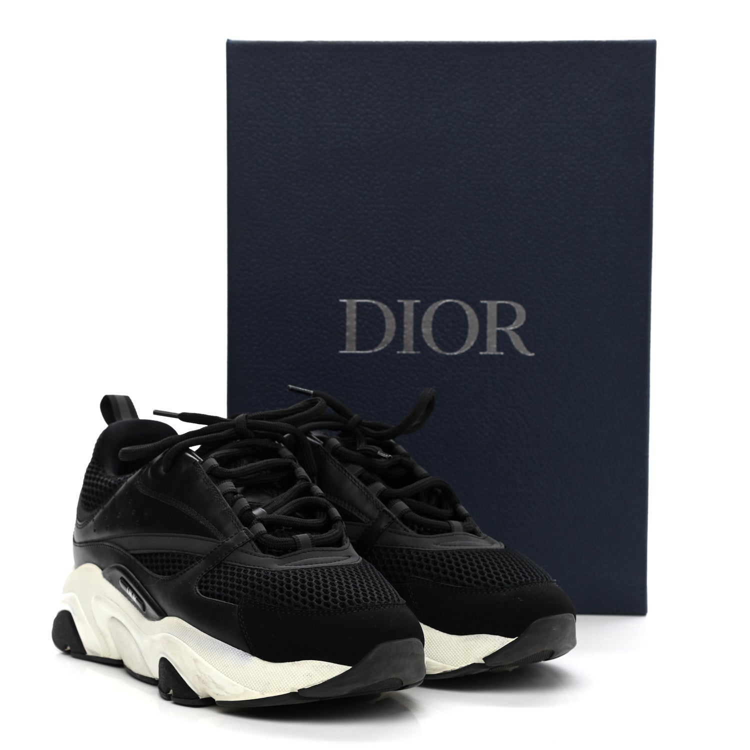 Christian Dior Technical Mesh Calfskin Mens B22 Sneakers 41 Black 2 of 13