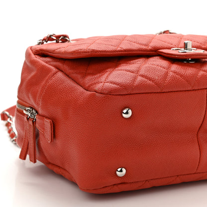 Chanel Caviar Quilted Travel Flap Tote Red 8 of 9