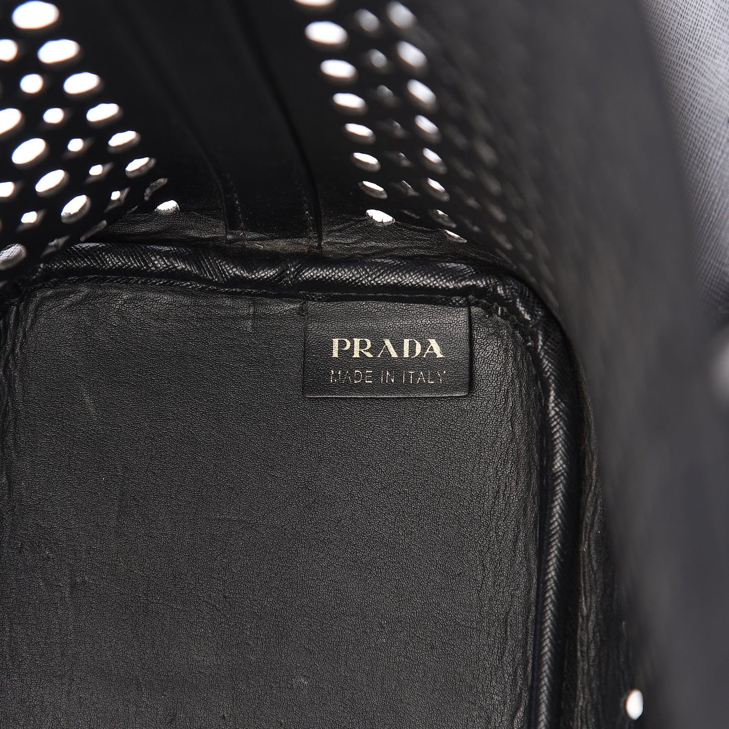 Saffiano Perforated Tote Black