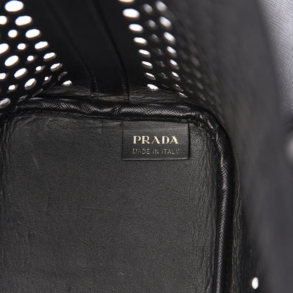 Prada Saffiano Perforated Tote Black 5 of 11