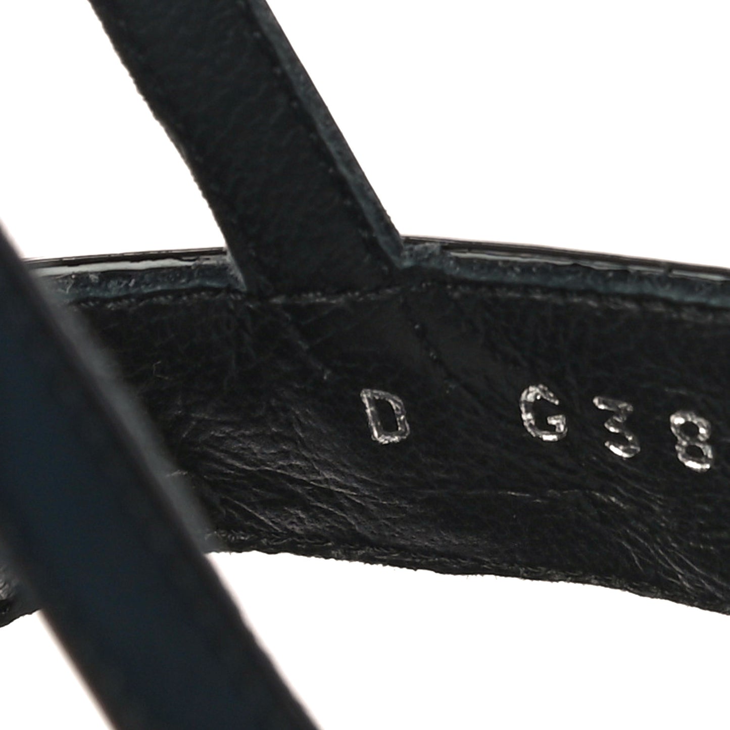 Patent Calfskin Chain CC Logo Thong Sandals 38 Black