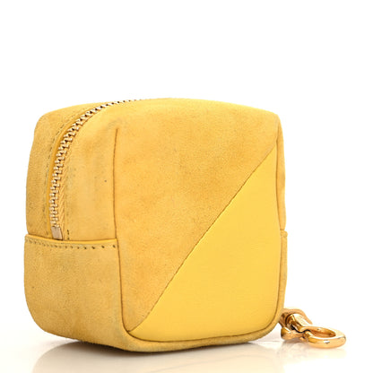 Saint Laurent Suede Lambskin Jaime Cube Charm Keychain Sunflower 3 of 7