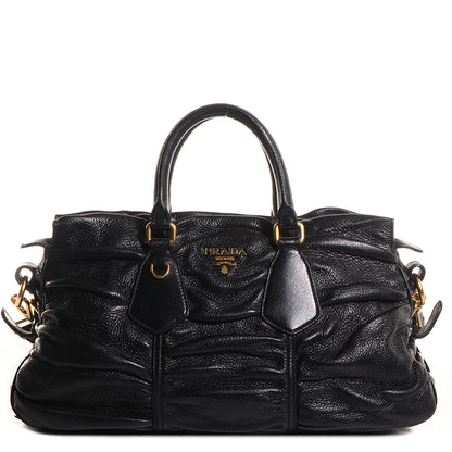Prada Cervo Gaufre Satchel Nero Black 1 of 12