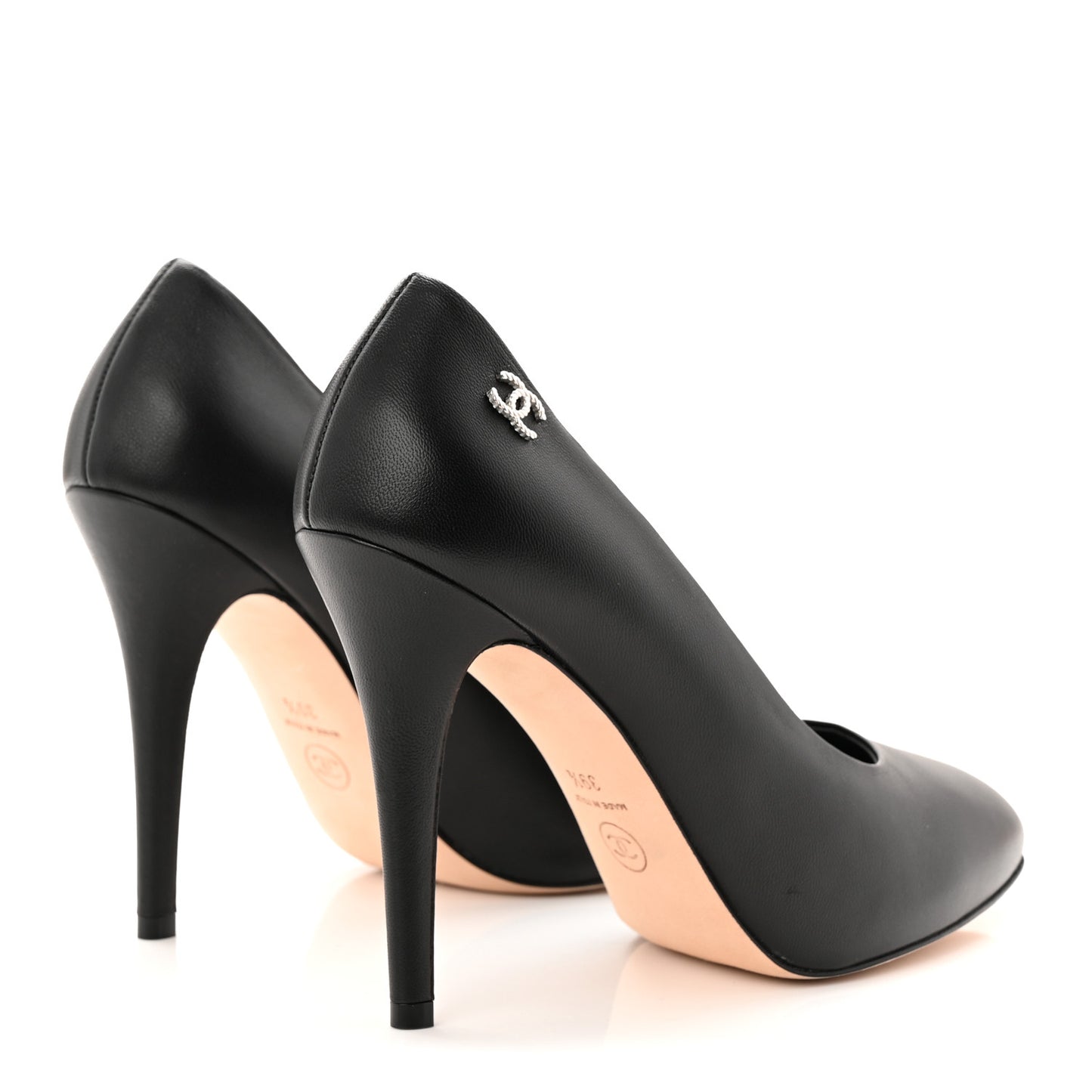 Lambskin CC Pumps 39.5 Black