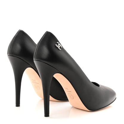 Chanel Lambskin CC Pumps 39.5 Black 5 of 10