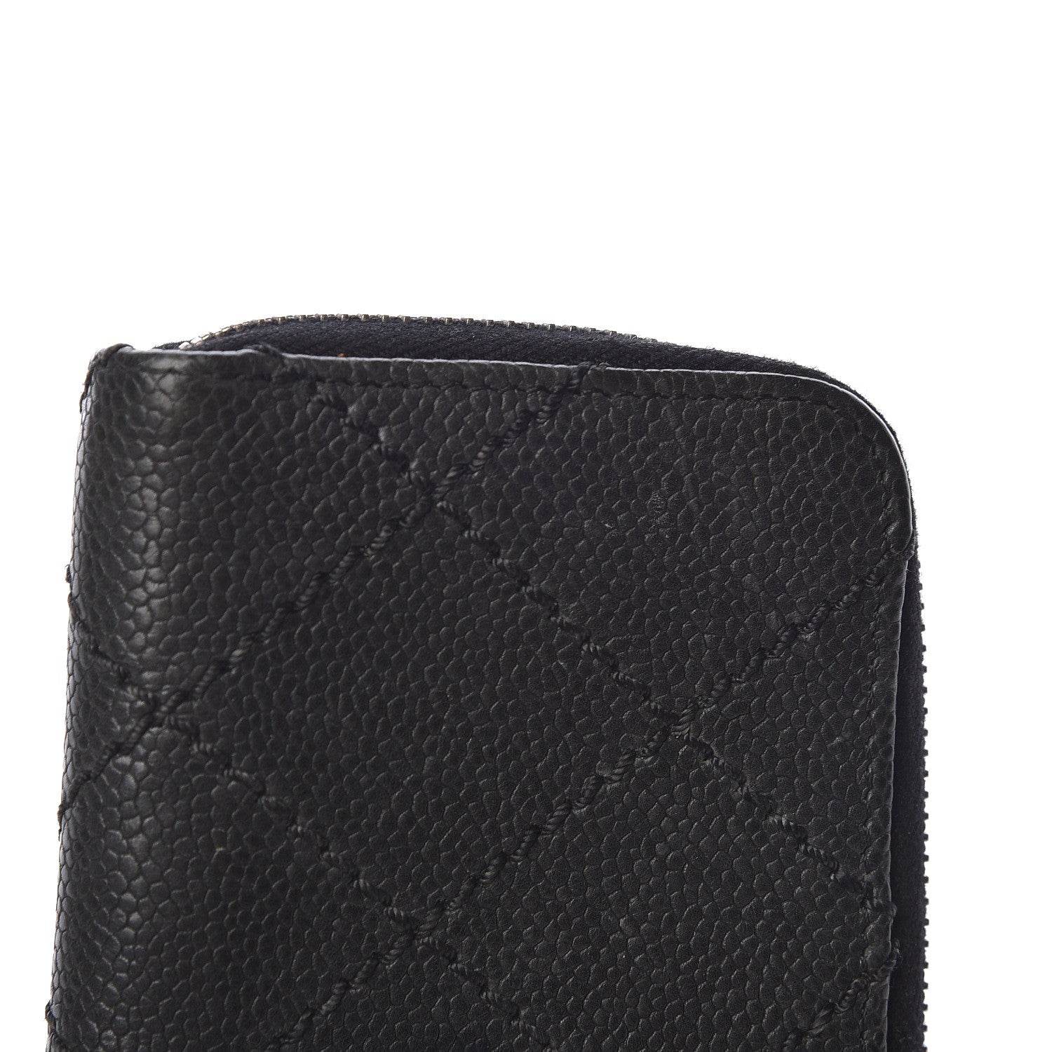 Chanel Caviar Outdoor Ligne Zip Coin Purse Wallet Black 10 of 15