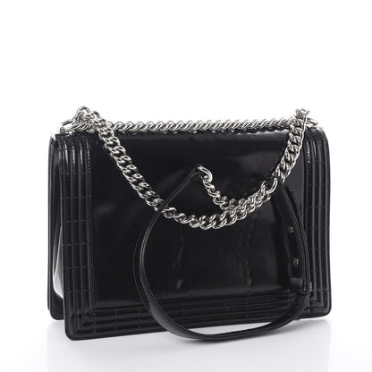 Chanel Glazed Calfskin Large Boy Flap Black 3 of 11