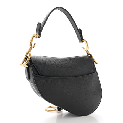 Christian Dior Grained Calfskin Mini Saddle Bag Black 3 of 10