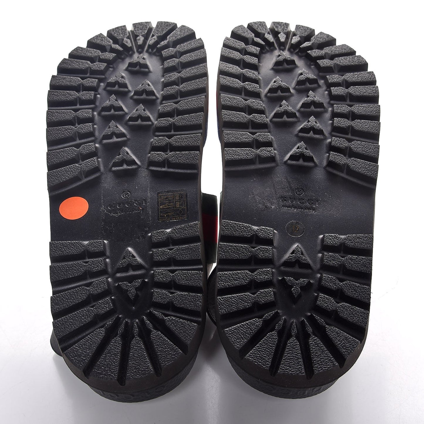 Calfskin Double Web Mens Rimini Lug Sole Sandals 12 Black