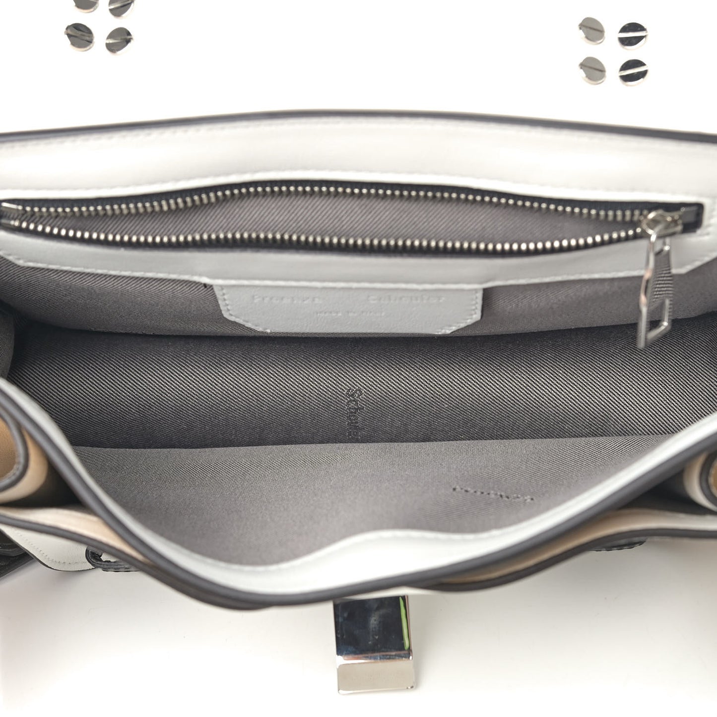 Lambskin Snakeskin Embossed Tiny PS1 Satchel Black Sand