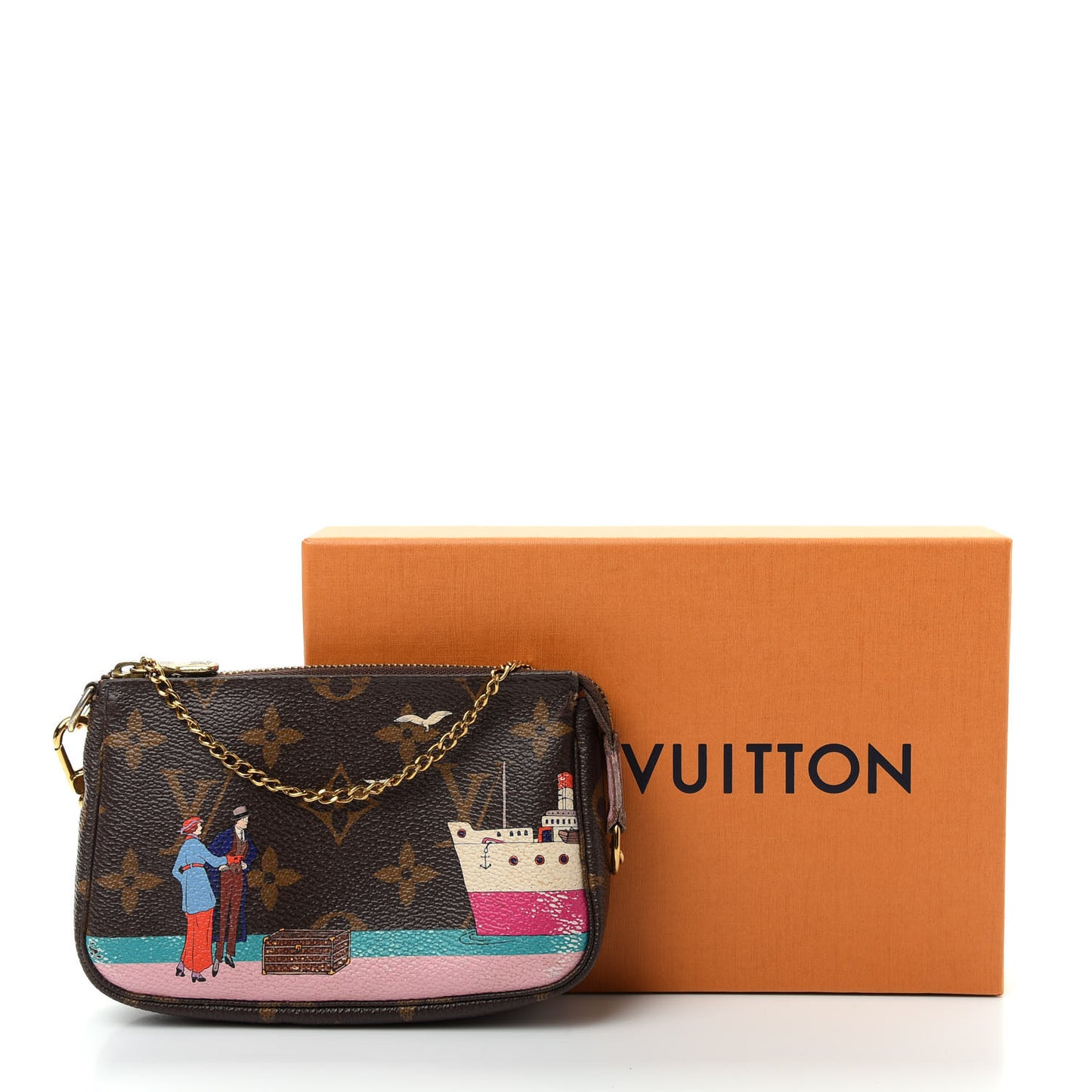 Monogram 2016 Christmas Animation Mini Pochette Accessories Rose Ballerine