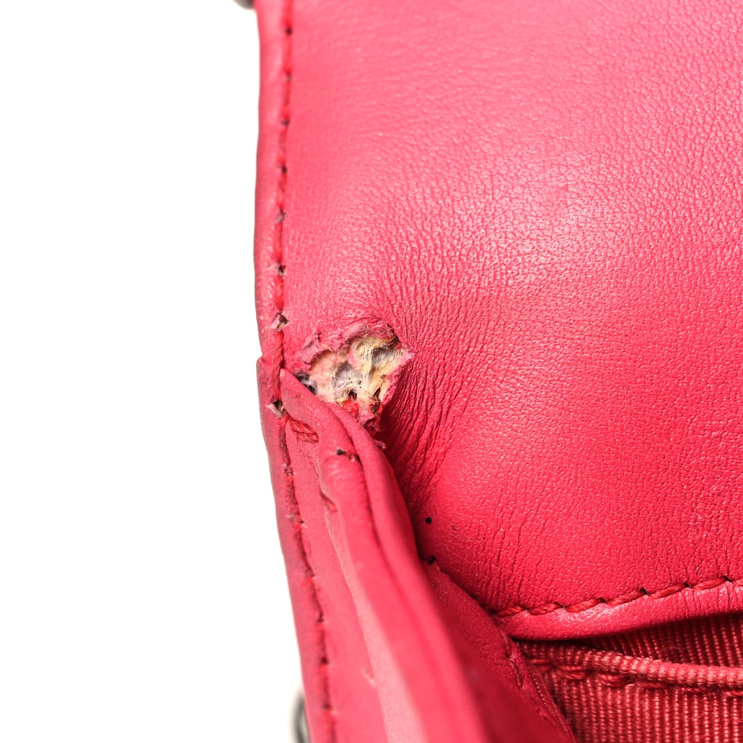 Patent Calfskin Enamel Quilted Medium Boy Flap Dark Pink
