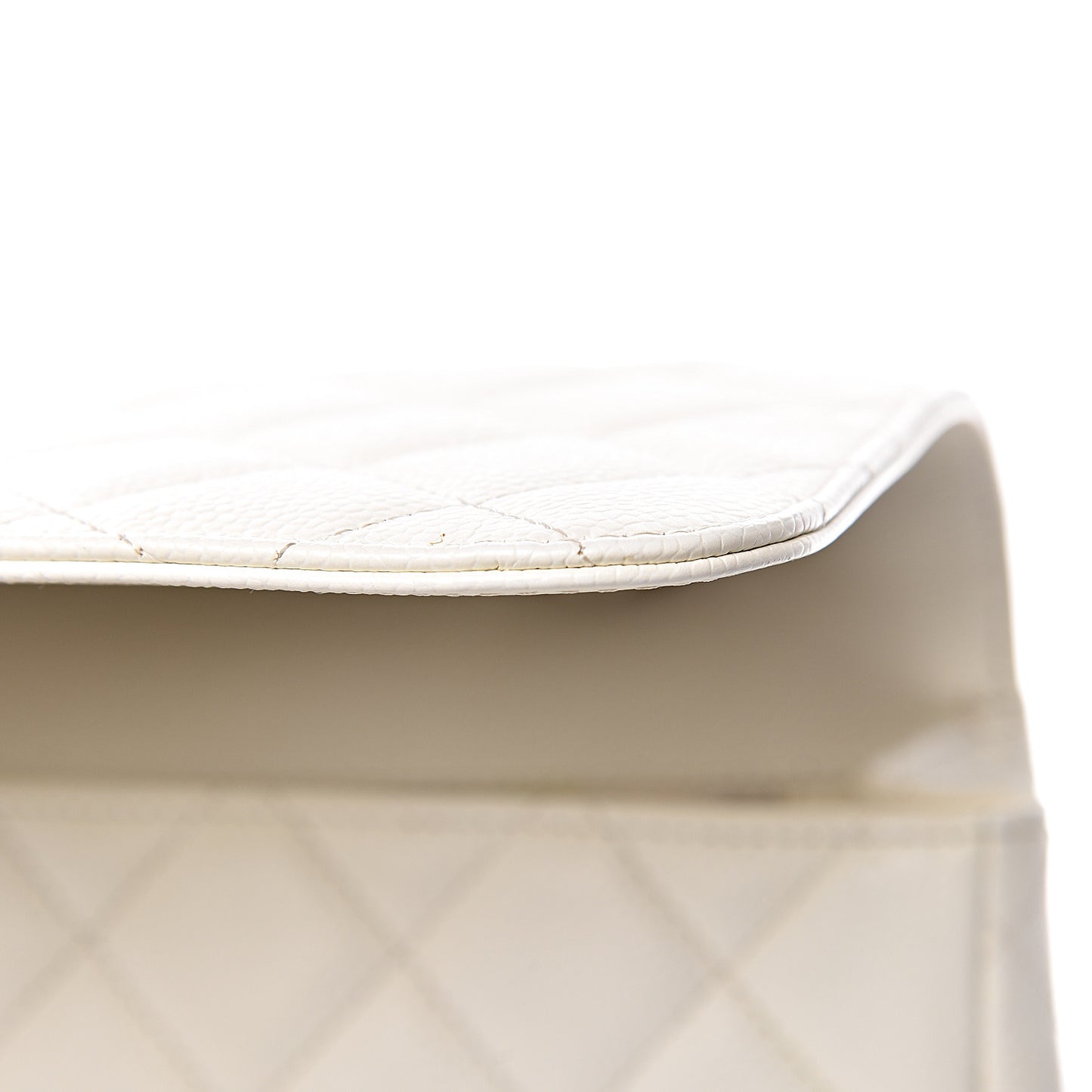Caviar Quilted Jumbo Single Flap White