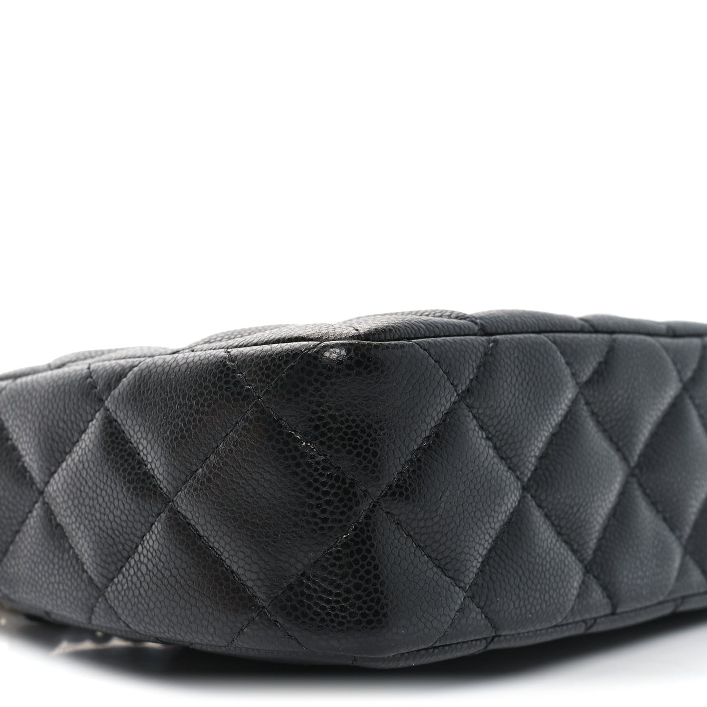 Caviar Quilted Purse With Chain Black