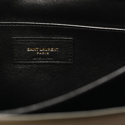 Saint Laurent Suede Smooth Calfskin Monogram Medium Solferino Soft Satchel Olive 6 of 10