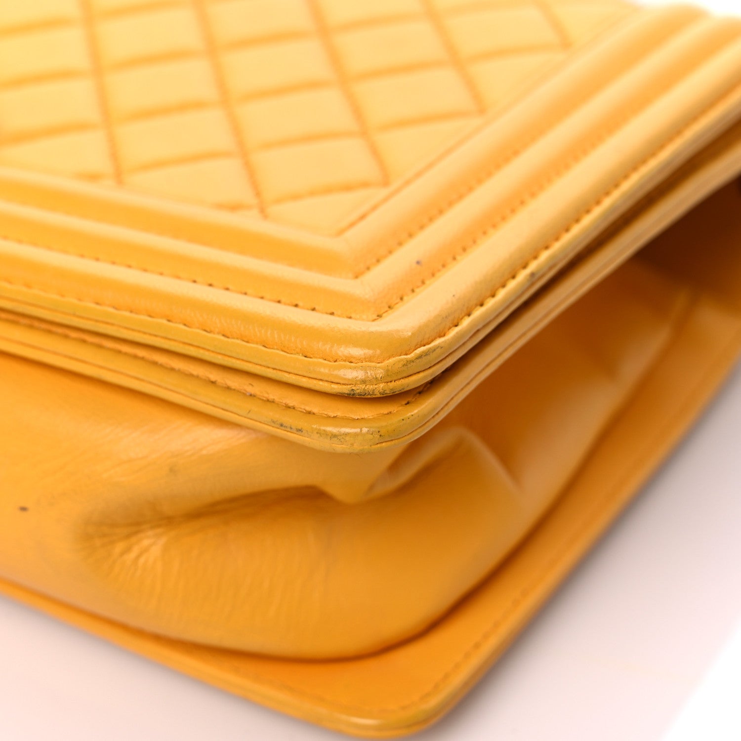 Chanel Lambskin Quilted Medium Boy Flap Yellow 9 of 27