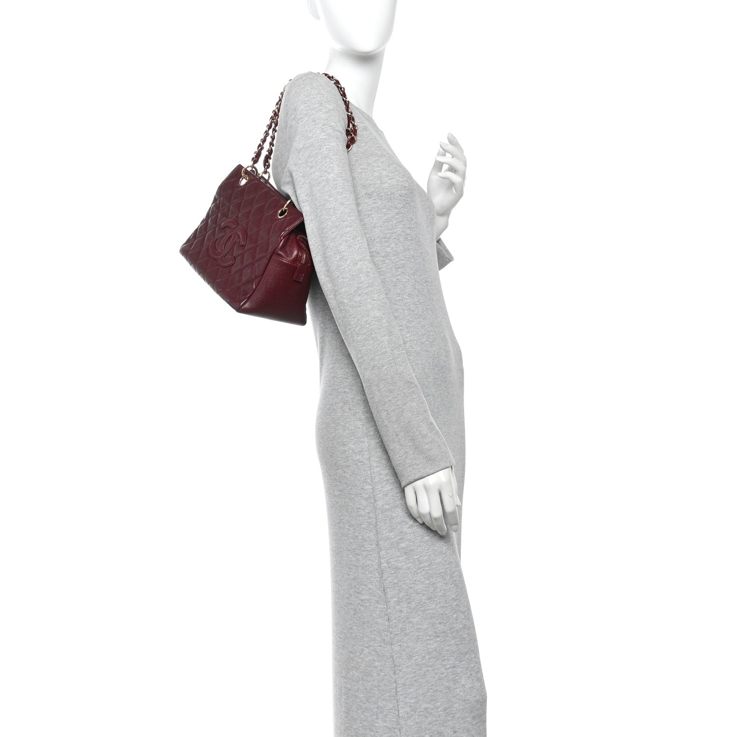 Chanel Caviar Quilted Petit Timeless Tote PTT Burgundy 2 of 10