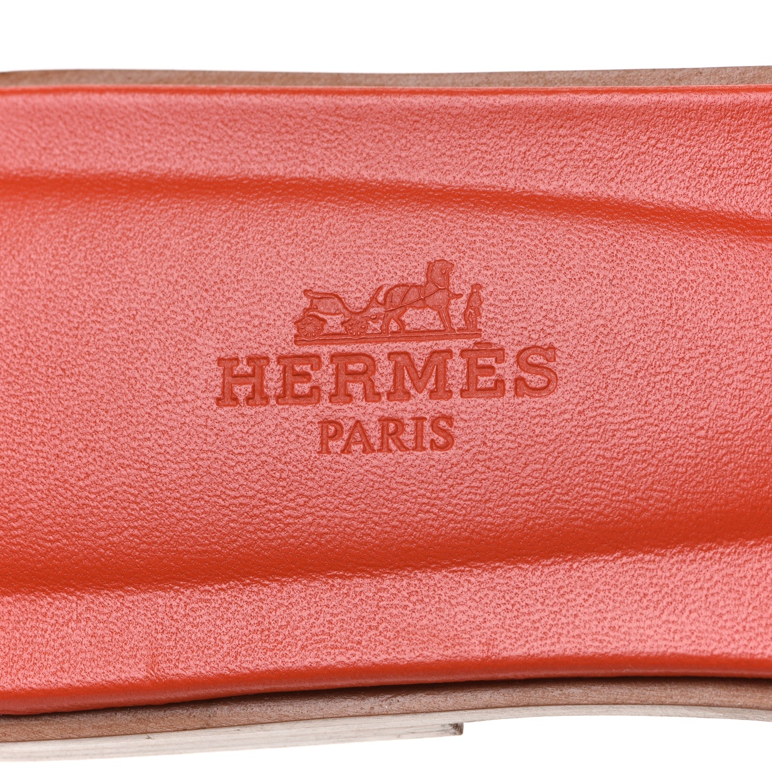 Hermes Box Calfskin Oran Sandals 37.5 Rose Flash Orange H 8 of 10